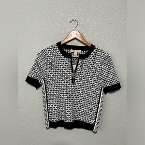 Michael Kors NWT Zip Logo Top